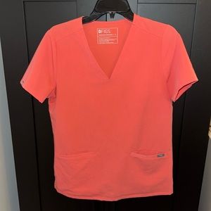 Figs Coral Scrub Top and Jogger Set